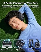 Hybrid Active Noise Cancelling Headphones 120H Playtime Wireless Headphones Bluetooth 6.0 Over Ear Headphones with 6 ENC HD Call Mic, Hi-Res 360° Spatial Audio ANC Headphone for Travel Workout Black — image 7