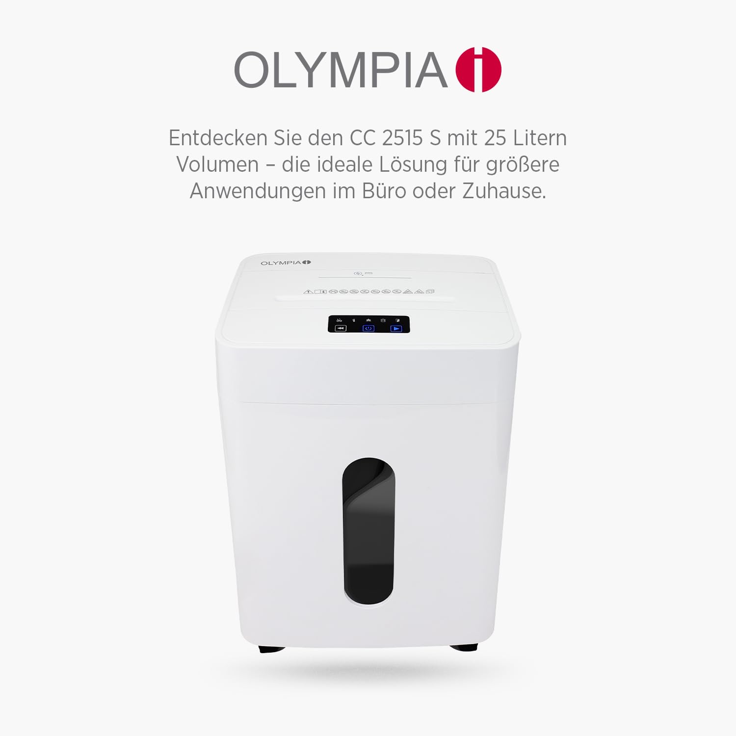 Olympia CC1010S Aktenvernichter 10 Blatt P4 Partikelschnitt – Leiser Papierschredder für Büro & Home Office – Dokumente, Kreditkarten & Papier sicher schreddern – 10 L Auffangbehälter