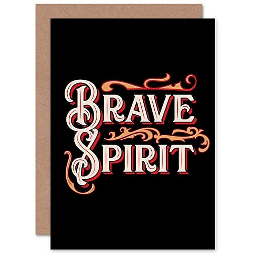 Wee Blue Coo - Greeting Card - Brave Spirit Quote