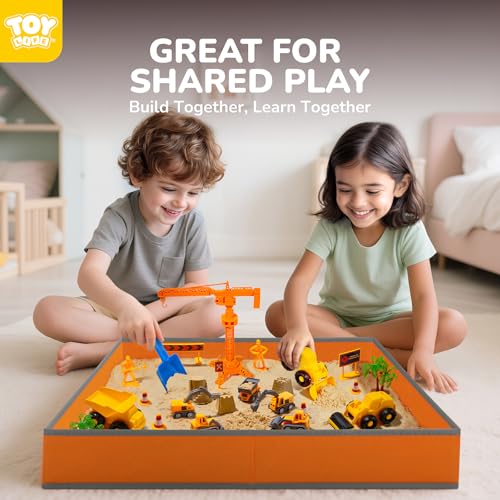 TOY Life 38-Piece Construction Sand Kit with Foldable Sandbox, Ages 3+ - image 5