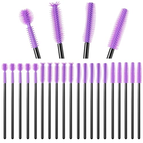 RimCereal 20 Pcs Nook and Cranny Sewing Machine Cleaning Brushes for Quilting Supplies Reusable Silicone Dense Bristles Cleaning Brushes for Sewing Machine Internal and Spool Area(Black, Purple)