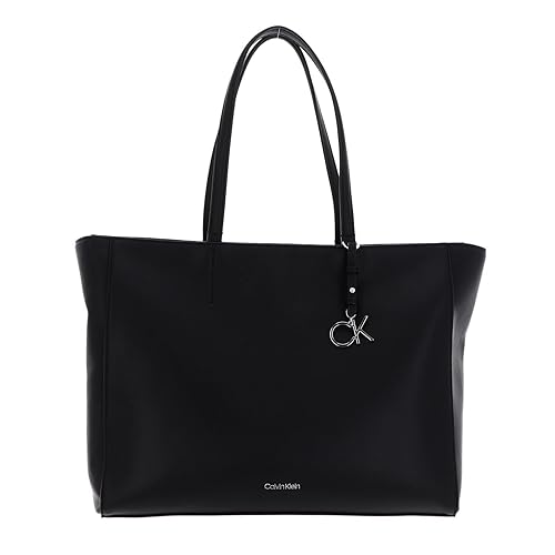 Calvin Klein Donna Borsa Tote Bag Ck Must Shopper Medium con Zip, Nera (Ck Black), Taglia Unica, Nero (Ck Black), Taglia Unica