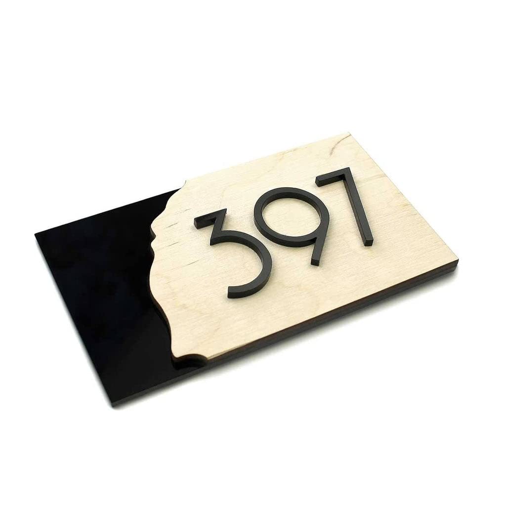 MustHome | Name plate for home entrance | Name plate | Acrylic Laser Cut House | Door name plates | Name Plate For Home, Office & Outdoor Entrance | cm | Black | Pack of 1 4