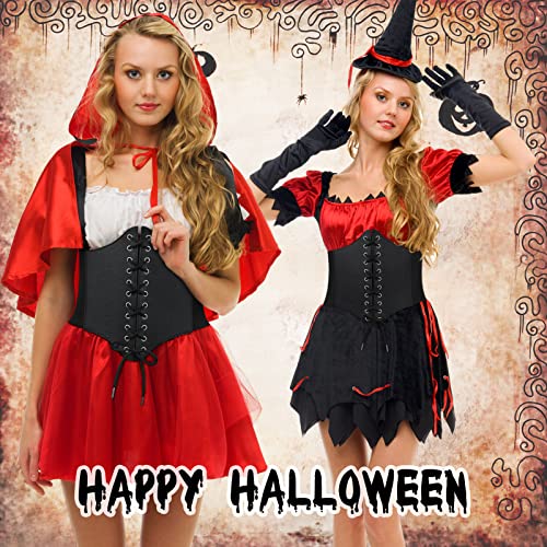 XZQTIVE Women's Corset Belt, Wide Black Brown Elastic Lace-Up Waist Cincher for Dress, Pirate Costume, Stretch Design2