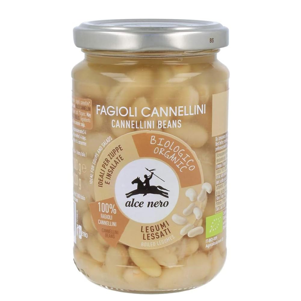Alce Nero Fagioli Cannellini Biologici, Lessati, 300g, Confezione da 6