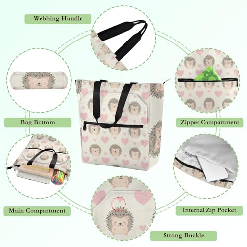 Bolsas de mano para niños impermeables: evita libros mojados con lindos erizos 5
