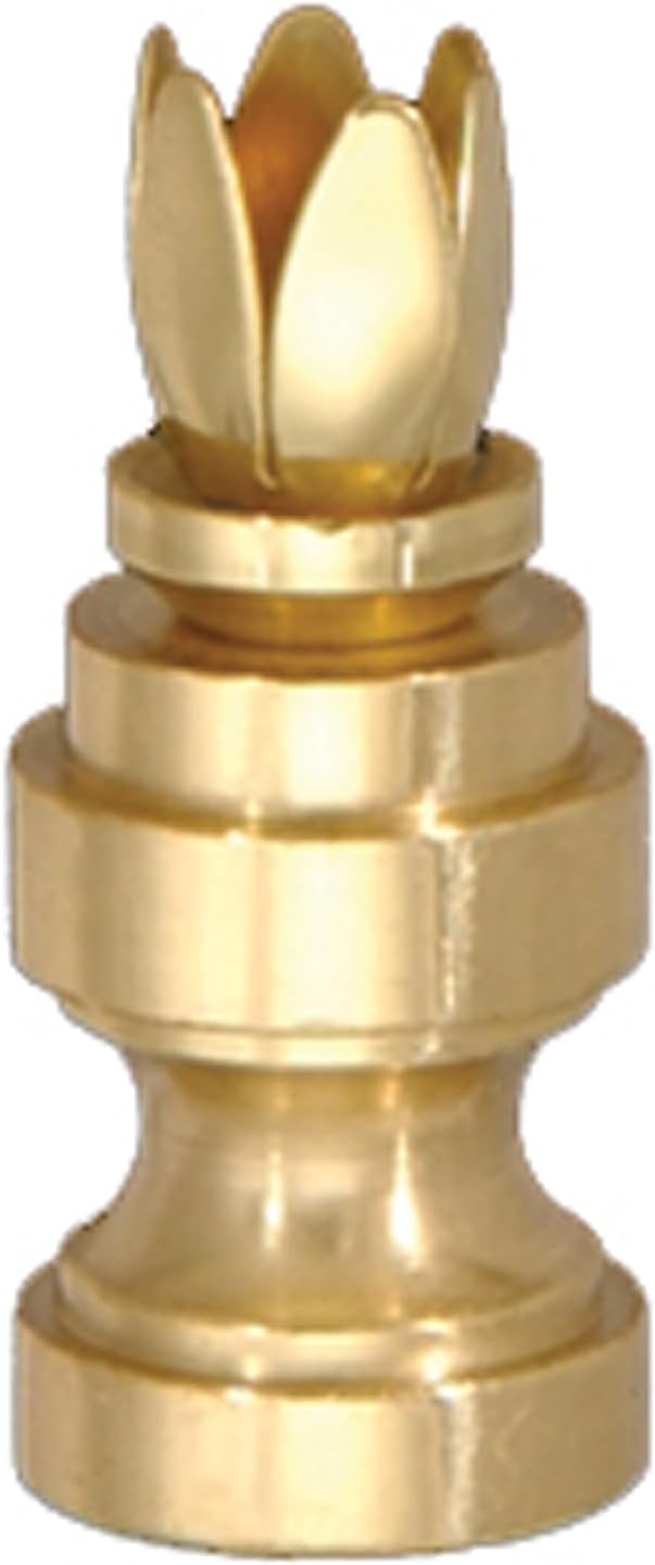 B&P Lamp® 1 1/4" Prong Finial Base W/Polished & Lacquered Finish