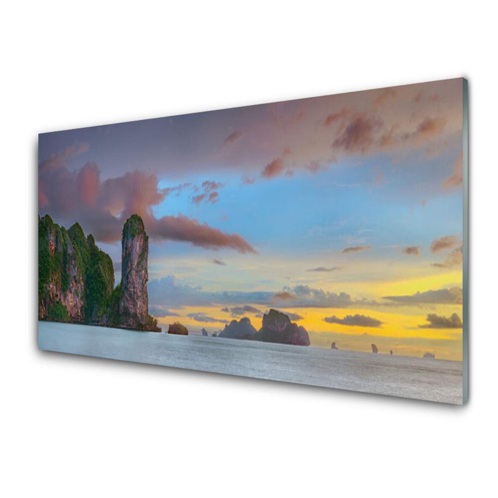 Tableau sur verre trempé 100x50cm Tulup pour une déco murale moderne de paysage marin