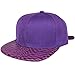 XUAN SUN Snakeskin Faux Leather Brim Snapback Hat Women Unisex Adjustable Metal Buckle Hip Hop Crocodile PU Baseball Cap Men (Purple)