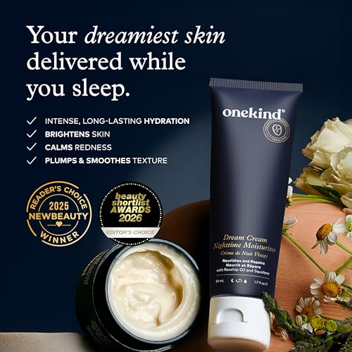 Onekind Night Moisturizer for Face, Hydrating Dream Cream for Wrinkles, Night Cream for Women Anti Aging with Squalane, Rosehip & Shea Butter for Dry & Sensitive Skin – 1.7 oz - Image 5