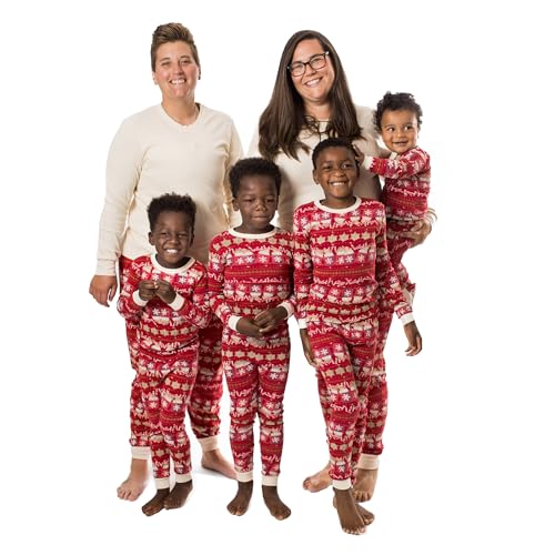 Burt's Bees Baby Baby 1-Piece Family Christmas Pajamas Matching Sets-Organic Cotton PJs for Kids, Toddlers, Adults, Hot Cocoa Fair Isle, 18 Months