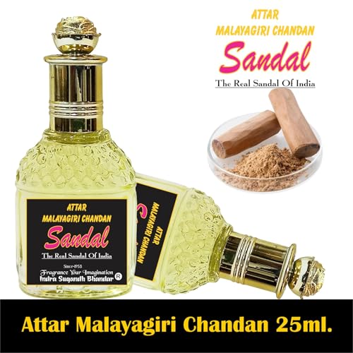 Image of INDRA SUGANDH BHANDAR Attar For Men|Women Real And Classic Malayagiri Chandan Oil|Sandalwood 24 Hours Long Lasting Fragrance 25Ml Rollon Pack