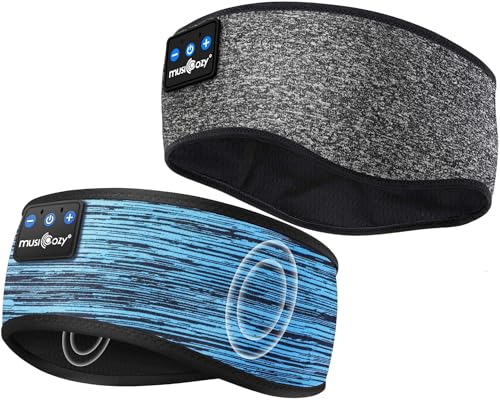MUSICOZY Bluetooth Headband Sleep Headphones Headband Headphones Sports Wireless Music Earphones Eye Mask Earbuds for Workout Running Travel Yoga Mom Women Cool Gadgets Unique Gifts