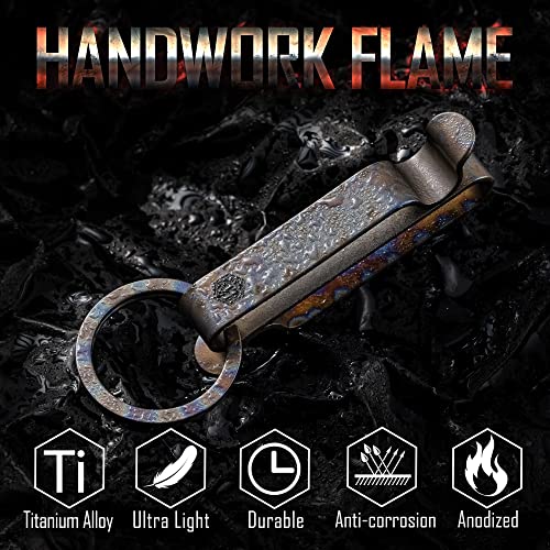 Image of KeyUnity KM00 Titanium Belt Loop Keychain Clip Double Side Quick Release Key Holder with Detachable Key Ring
