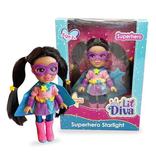 Image of Li'l Diva Superhero Starlight 6'' Doll|India's First Preschool RolePlay PretendPlay Toy with Accessories|Best Gift for Girls 3+|Movable Arms & Legs|Beautiful Dress|Elegant Eyes|Soft Hair Play