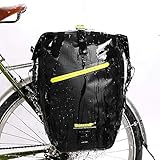 alforjas bicicletas segunda mano Material totalmente impermeable: hecho de material de poliéster 1000D con capa de PVC impermeable en ambos lados, esta alforja para bicicleta es súper duradera y totalmente impermeable, así como antidesgarro, resistente al desgaste y resistente al calor, protegiendo sus artículos perfectamente.