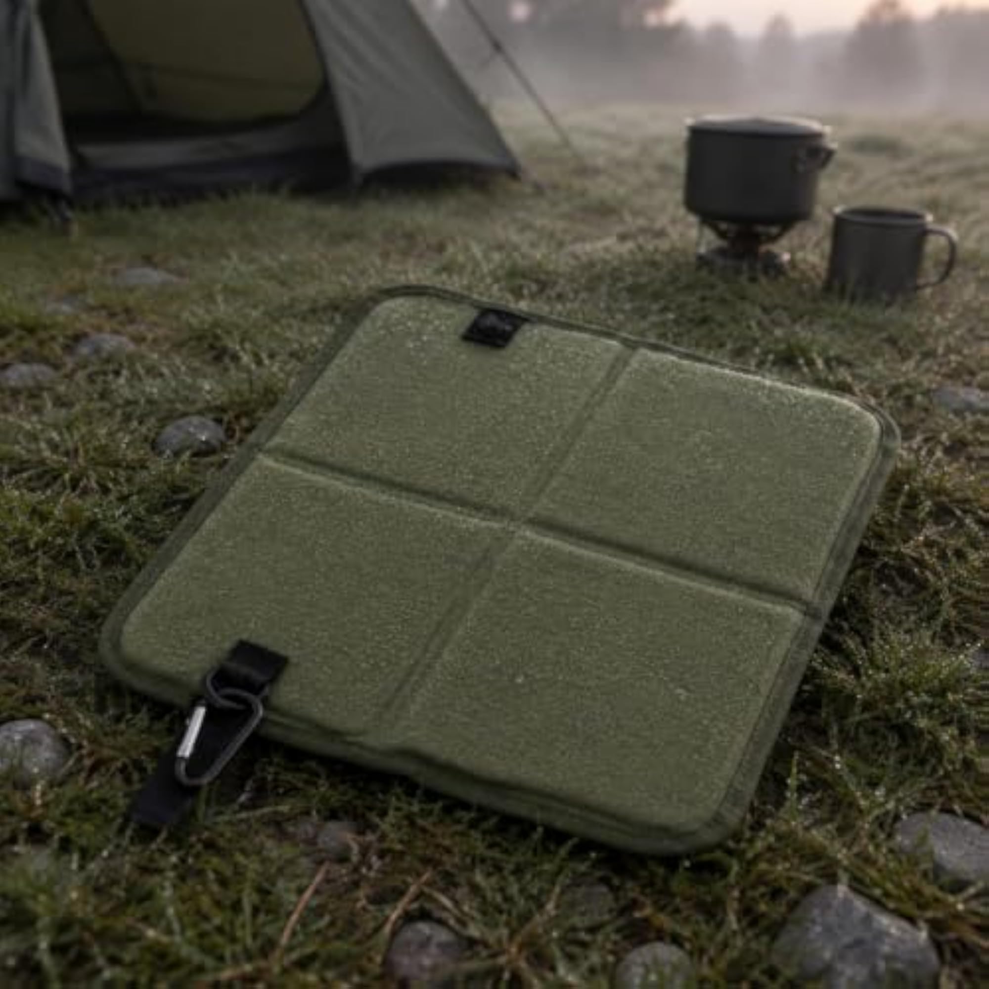 Stitched Panels Foldable Seat Cushion, Portable Insulating Mat