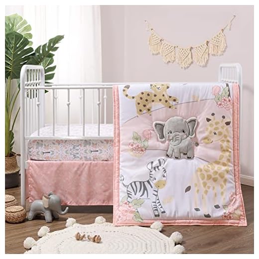 The Peanutshell Crib Bedding Set for Baby Girls, Wildest Dreams, 3 Pieces