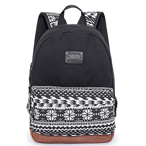 Mochila Cavalera Mary Preta com Estampa 17L