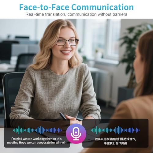 Image of GenXenon AI Smart Glasses, AI Translator Powered by ChatGPT with Real-Time Translation (160+ Languages),AI Noise Cancellation, Removable Temples, Anti-Blue Light Bluetooth Glasses for Men & Women