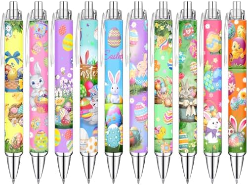 Amazon.com : Idealmuzik Spring Ballpoint Pens Set of 10 – Bunny and Egg ...