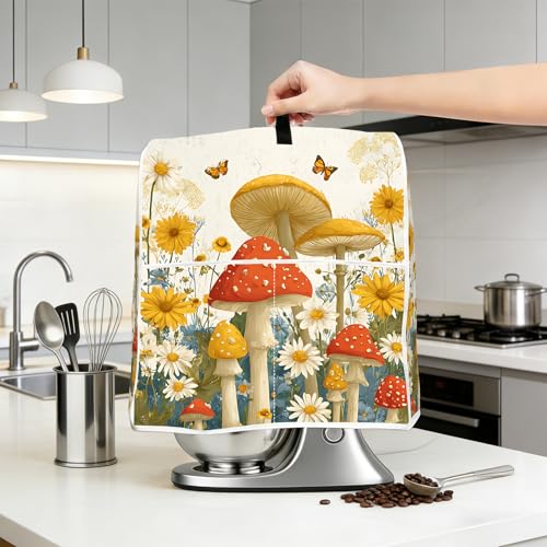 Image of Kitchen Dust Cover Compatible with 4.5 5 6 8 quart Stand Mixer | Kitchen Appliance Protective Covers with Top Handle and Pocket
