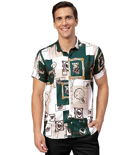 Image of Venisa Men's Cotton Blended Printed Casual Shirt