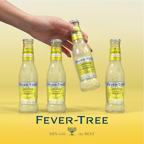 Image of Fever-Tree Sparkling Sicilian Lemonade - Premium Soda Mixer for Cocktails and Mocktails, 6.8 fl oz Bottles, Pack of 24 - Naturally Sourced, Non-GMO