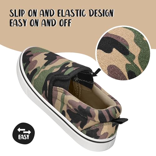 Image of K KomForme Boys & Girls Slip on Shoes, Toddler Canvas Walking Shoes | Lightweight, Comfortable