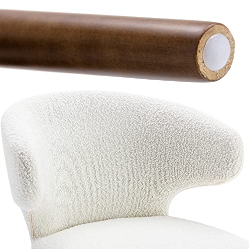 Wahson 6 Pack Modern Kitchen & Dining Room Chairs, Sherpa Upholstered Boucle Dining Chair With Hardwood Legs, White #TOP6