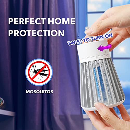 Bug Zapper,Electric Mosquito Zapper Portable Camp Mosquito Killer Rechargeable Indoor Bug Zapper Outdoor Mosquitoes Light With Hanging Loop,Usb Led Purple Light Trap Backyard Camping Using #TOP5