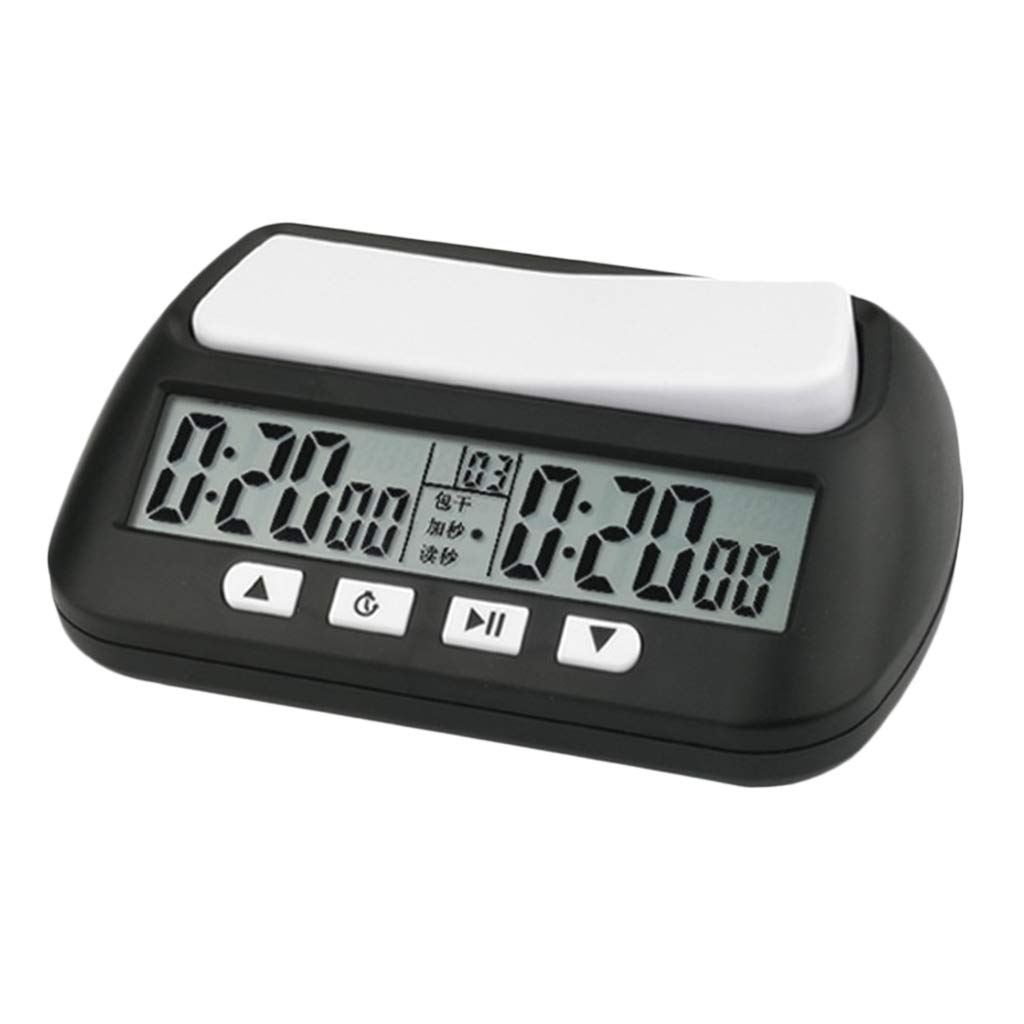 Leeadwaey Reloj de ajedrez digital para competición con temporizador de cuenta regresiva, color negro