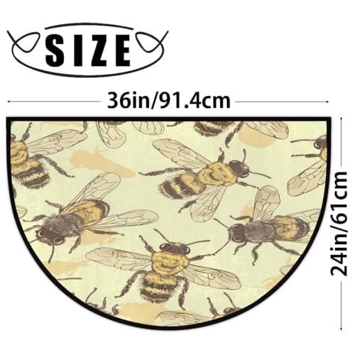 Paillasson semi-circulaire 61 x 91,4 cm tapis de sol intérieur lavable