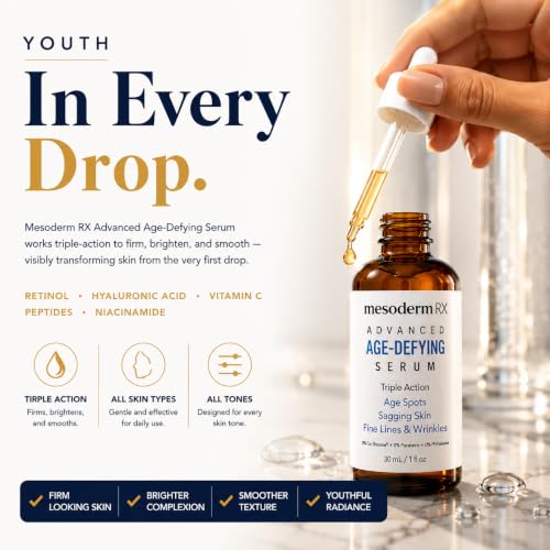 Image of Advanced Age-Defying Serum, Triple Action Anti Aging Face Serum with DMAE, Collagen & Vitamin C, Firming Serum for Age Spots, Sagging Skin, Fine Lines & Wrinkles, All Skin Types, 1 fl oz