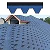 Self-Adhesive Asphalt Roofing Shingles 100X32.5CM Blue Waterproof Roofing Tiles with Hot Melt Adhesive Layer, for Sunrooms, Gazebos, Terraces, Roof Renovation(21pcs)
