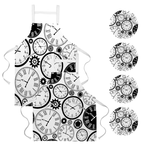 Tablier de cuisine pour restaurant et bistrot avec motif engrenages