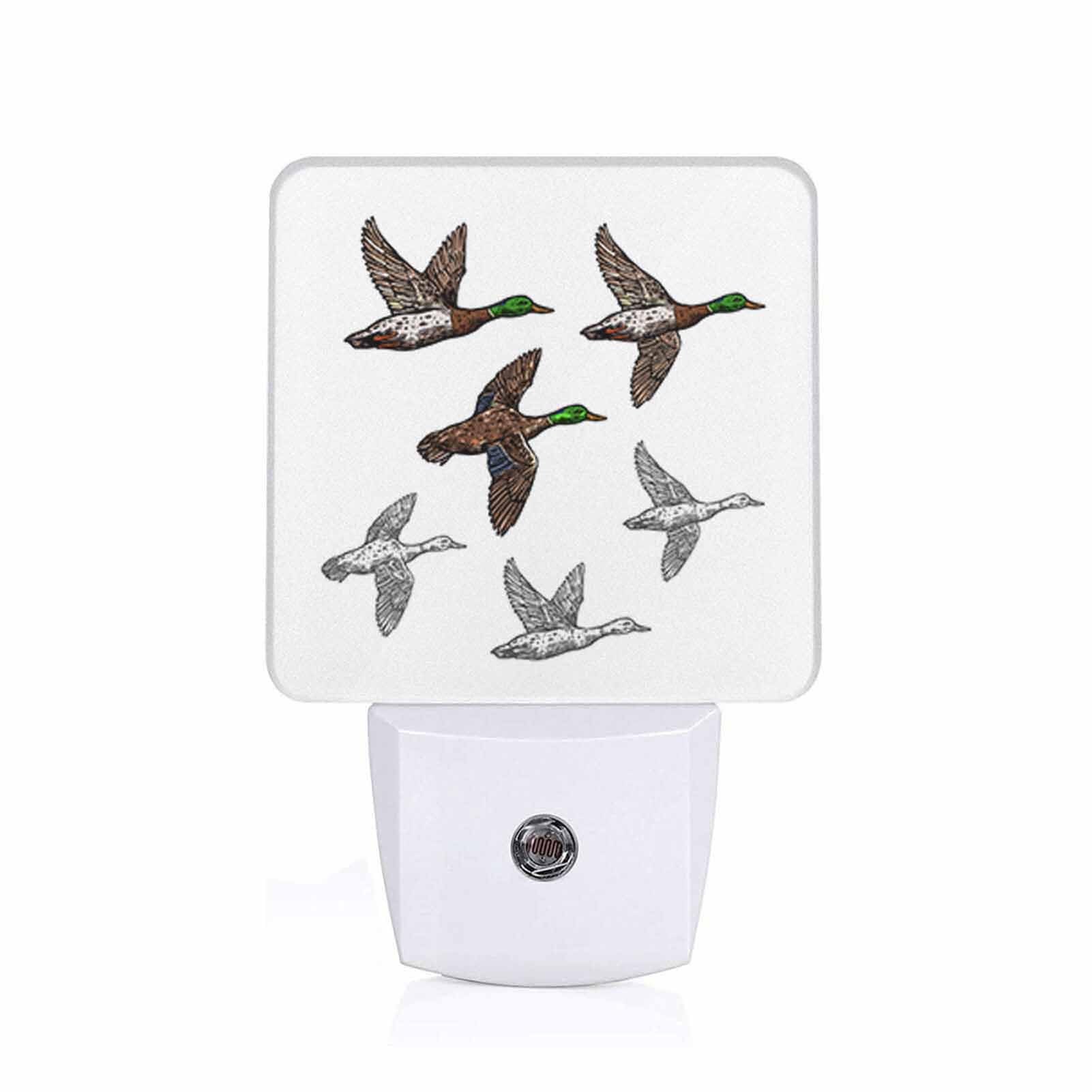 Chrobak LED Night Light Plug into Wall with Dusk to Dawn Light Sensor White Energy Efficient Duck Mallard