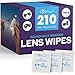 Care Touch Lens Cleaning Wipes, Pre Moistened Cleansing Cloths Great for Eyeglasses, Tablets, Camera Lenses, Screens, Keyboards and Other Delicate Surfaces - 210 Individually Wrapped Wipes