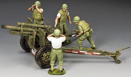 King & Country Toy Soldiers Vietnam VN075 U.S.M.C. 4.134in Howitzer & Crew Set 130 escala peltre