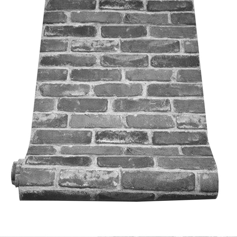 Snewvie Grau Backstein Stein Tapete Extra Dicke Vliestapete Steinoptik Ziegelstein Tapete Steintapete 3D Effekt Wandverkleidung Wohnzimmer Küche Fireplace Schlafzimmer