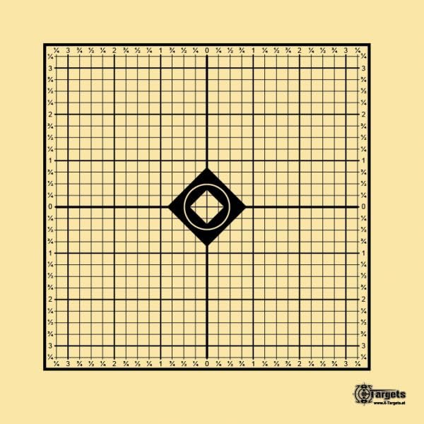 Cible MOA Target avec graduation 1/4 MOA sur 100 m et carton 26x26 cm