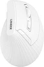 Uineer Ergonomic wireless mouse, Bluetooth multi-device mouse (2.4G + BT4.0/BT5.0), 4 DPI, comfort and stress reduction on the wrist, ideal for use at home, office, white