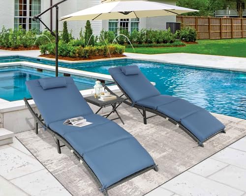 Furnimy Outdoor Wicker Lounge Chairs Set Recliners Lounge Chairs For Outside Adjustable Chaise Lounge Outdoor Rattan Reclining Chair For Poolside thumb #1