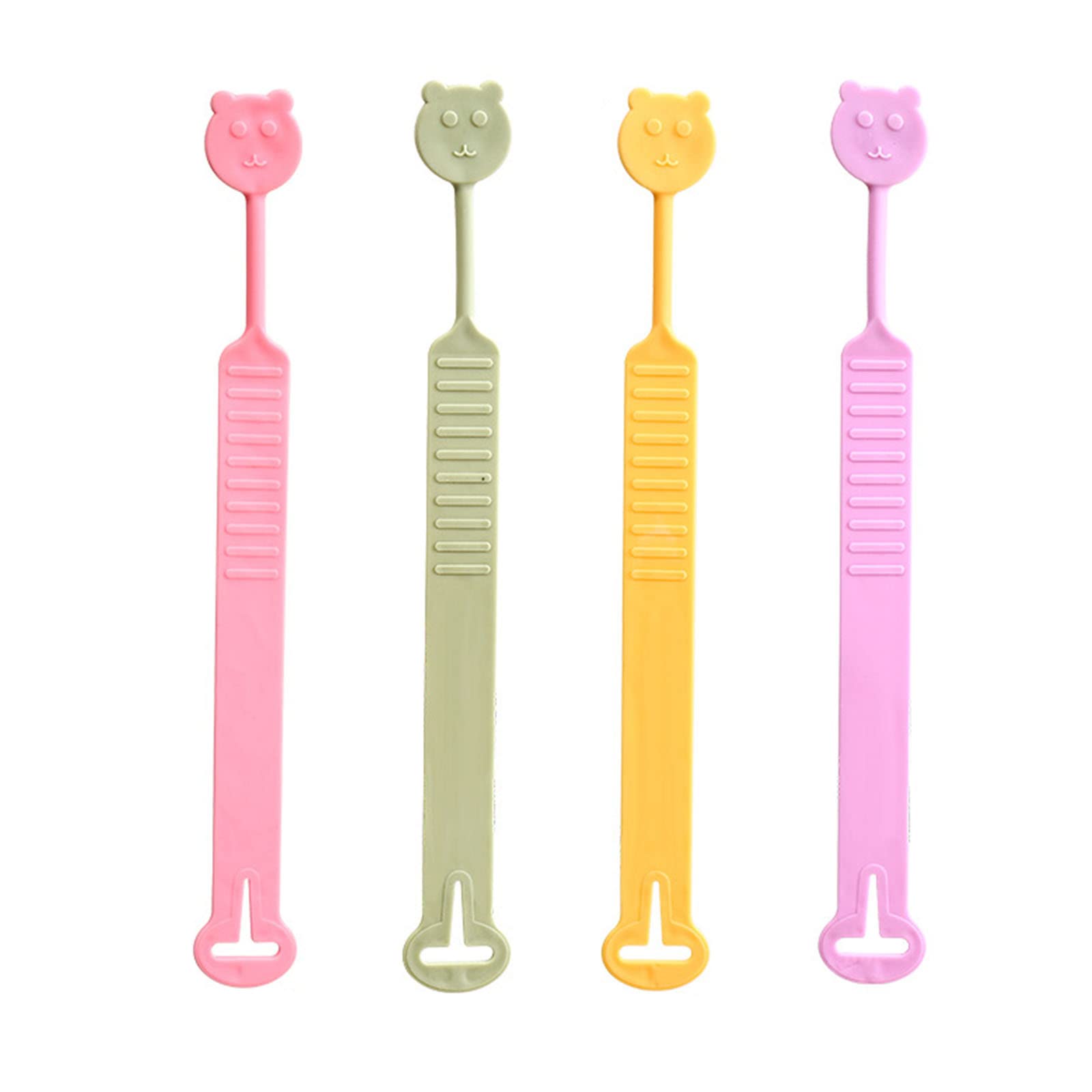 hokojix 4pcs Toilet Seat Lifter Handle Cartoon Bear Toilet Seat Holder Lift Tools Bathroom Accessories Avoid Touching