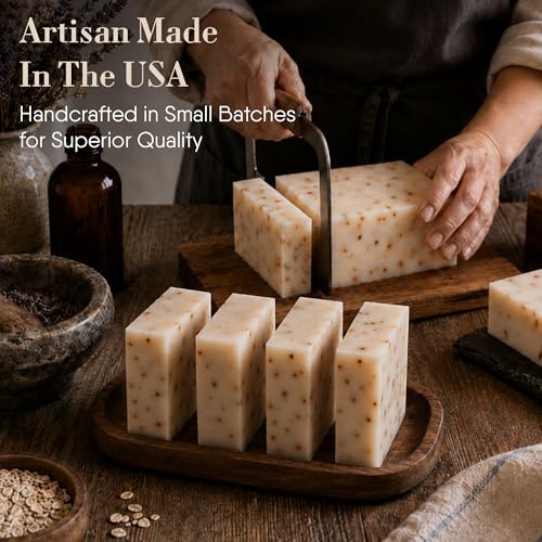Image of 360Feel Handmade Castile Soap - Lavender Patchouli, 5 oz, 4-Pack | Handmade with Essential Oils for Soothing Scent - Suitable Gift for Anniversaries, Weddings and Holiday Stockings