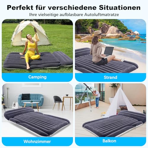 KMZ SUV Luftmatratze mit 2 Kissen – Dickere und Beflockung Auto-Bett – Bewegliche Reisen Matratze für Camping & Outdoor… – Ansicht 3