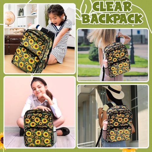 Image of Silkfly 3 Pcs Mesh Backpack Set, Heavy Duty Semi-transparent Bookbag with Lunch Bag Pencil Case for Travel, Beach, Sports