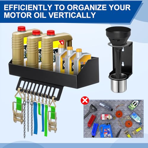 Zonon 6 Qt Motor Oil Bottle Storage Rack with Funnel Holder Organizer by Zonon - Used condition - Image 5