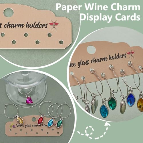 Breloques pour verre à vin blanc rangées sur support papier - 4