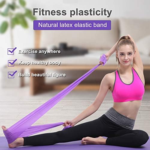 HQdeal 2Pcs 1.5 M Elastic Resistance Exercise Bands, Unisex Resistance Exercise Bands Ideal For Pilates, Yoga, Rehab, Stretching, Ballet, Gym, Strength Training